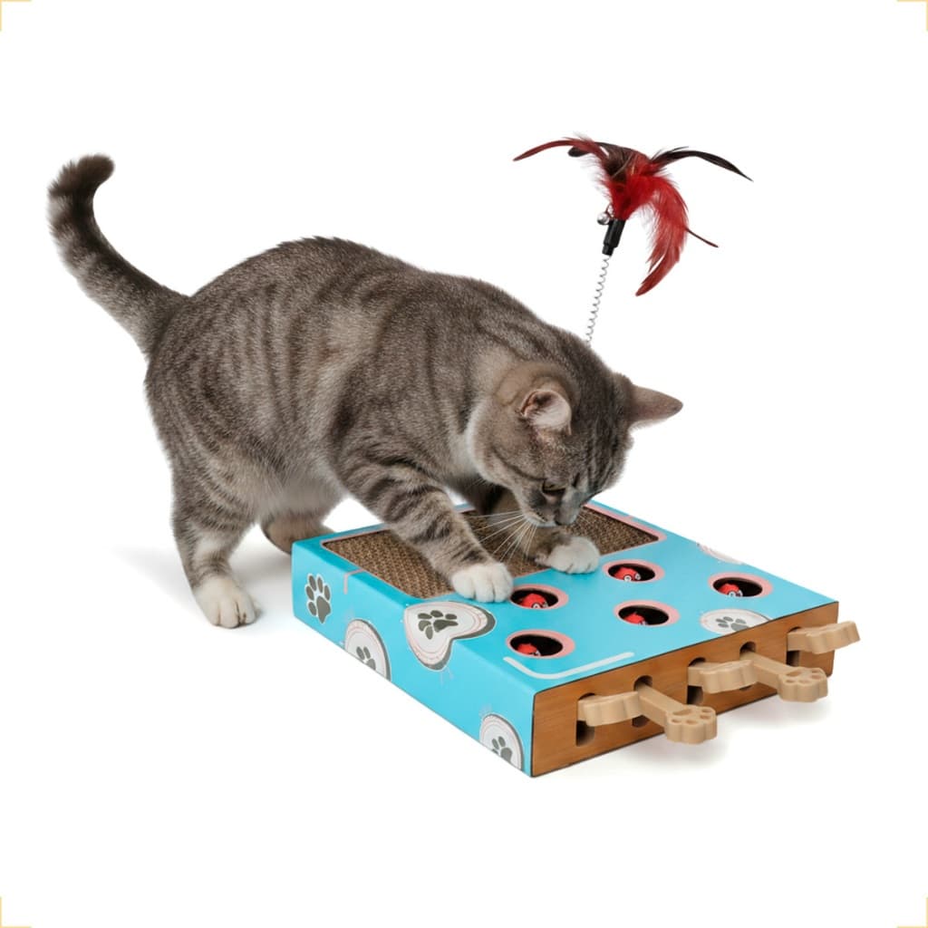 Brinquedo Arranhador Interativo de Caça para Gato 3x1
