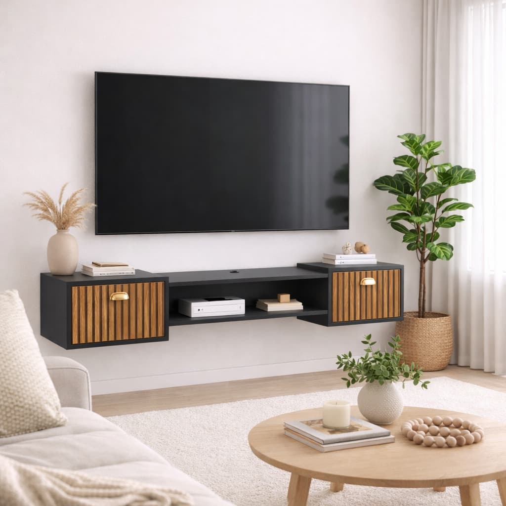 Rack 1.80m Suspenso Leão Home com 2 Portas para TV até 75”