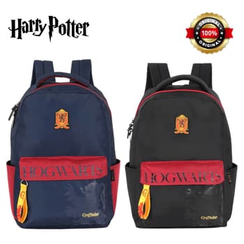 Maxlog - Mochila De Costas Harry Potter Hogwarts Grifinória Magia - Escolar Juvenil - Preta / Azul