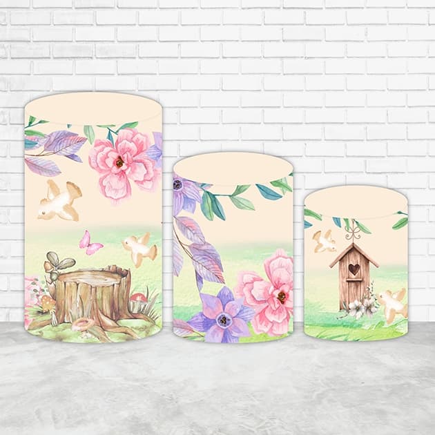 Kit de capas veste fácil para cilindros em malha sublimada jardim de Páscoa florido
