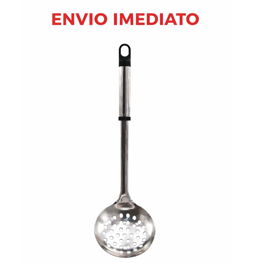 Escumadeira de Inox Grande 32cm - para Comidas e Alimentos, Praticidade, Durabilidade para sua Cozinha
