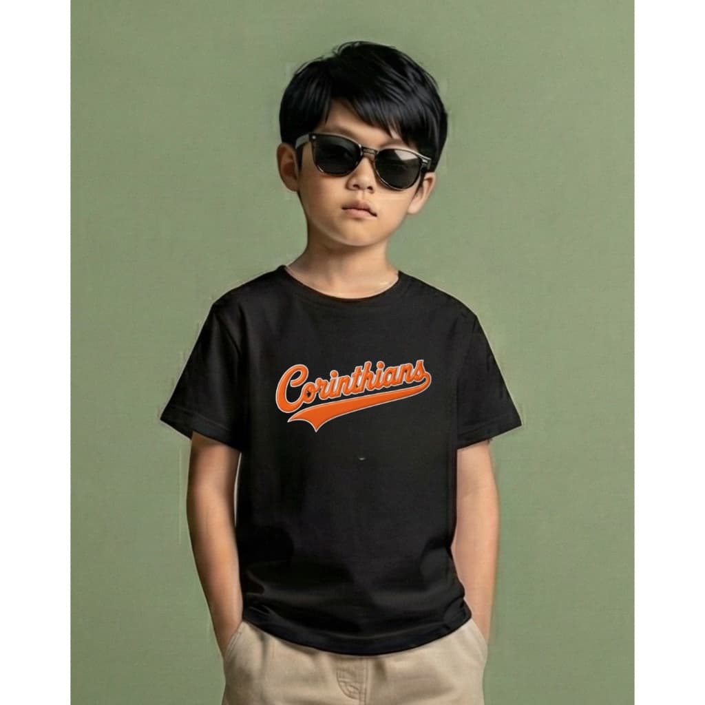 Camiseta Infantil Estampa Todo Poderoso Timão Corinthians Estampa Frente e Verso
