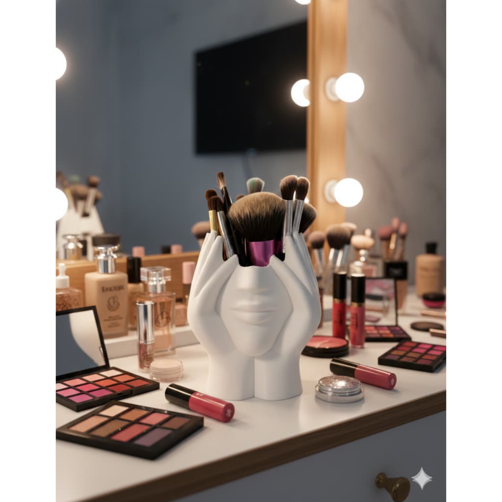 Porta Pincéis de Maquiagem | Organizador Decorativo e Criativo para Maquiagem
