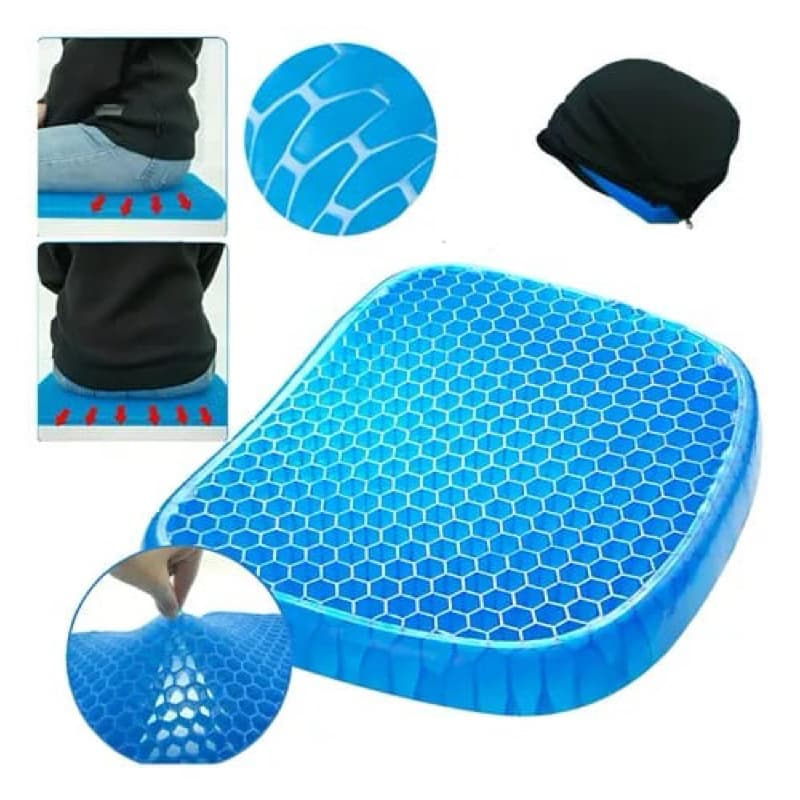 Almofada de Gel Silicone Egg Sit Azul com Design Ergonômico