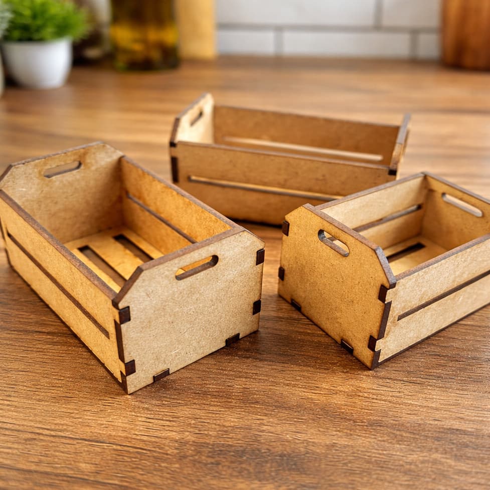 Kit 10 Caixote Mini MDF Decorativo Lembrancinhas 9x5x4,5cm em 3mm