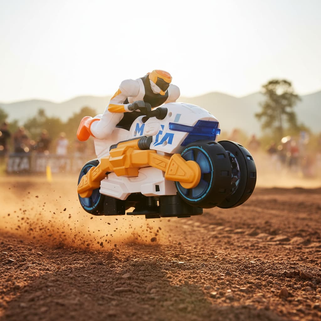 Moto brinquedo infantil  stunt com luz e sim moto futurística
