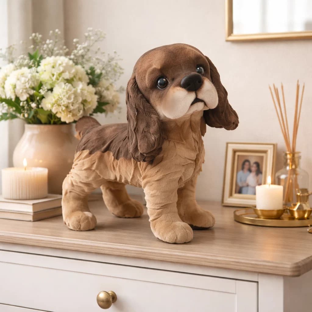 Estatueta Decorativa Cachorro Cocker Spaniel 27cm Presentes Enfeites