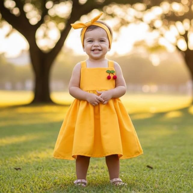 Vestido Infantil Menina + Tiara | 1 a 2 Anos