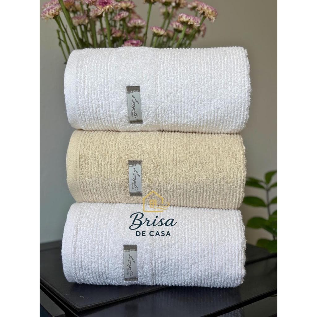 Kit/Jogo 3 Toalhas de Banho Banhão Grande 100% Algodão Grossa Super Luxo Premium