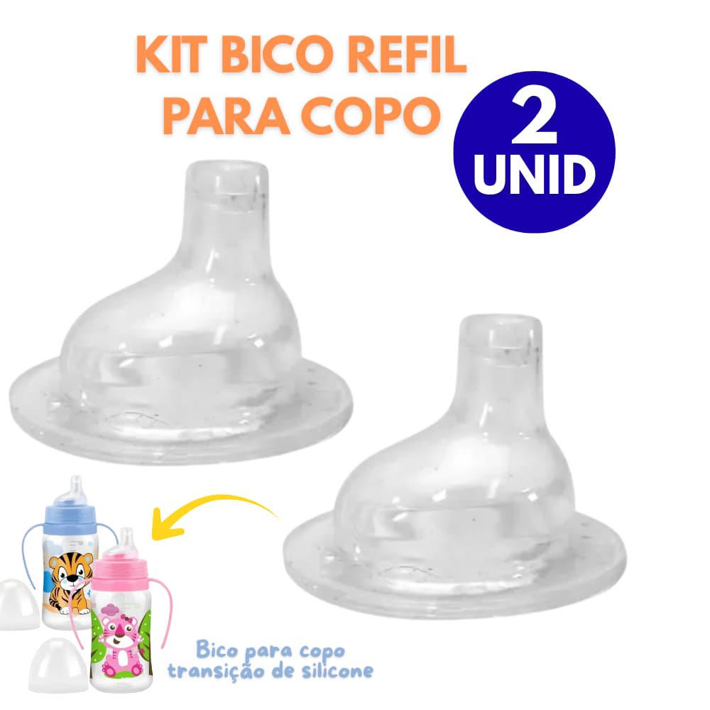 Kit Com 2 Bicos Refil Para Copo Treinamento De Silicone Petita