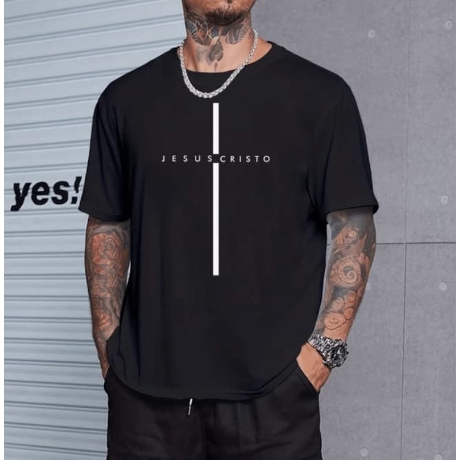 Camiseta Masculina Jesus Cristo Algodão Premium Gospel