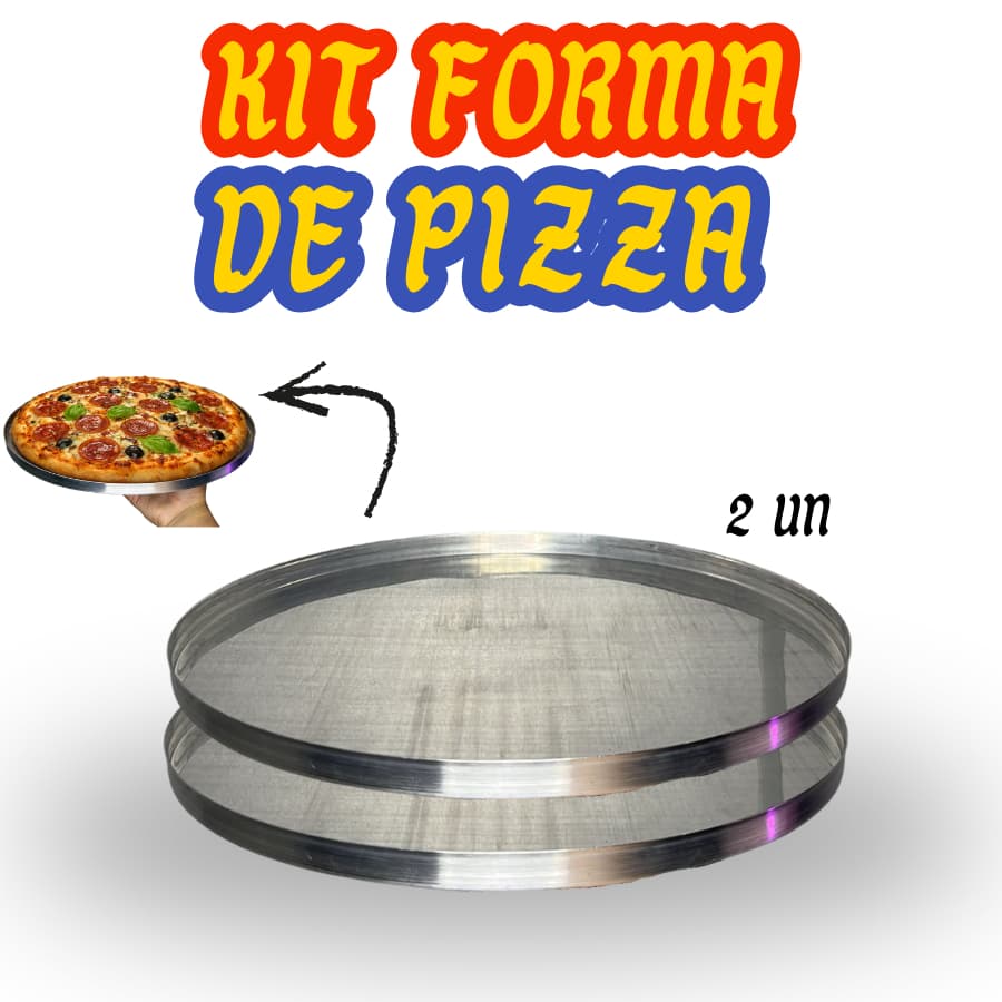 Kit 2 Assadeiras para Pizza em Alumínio 35cm com Borda 1cm – Uso em Forno