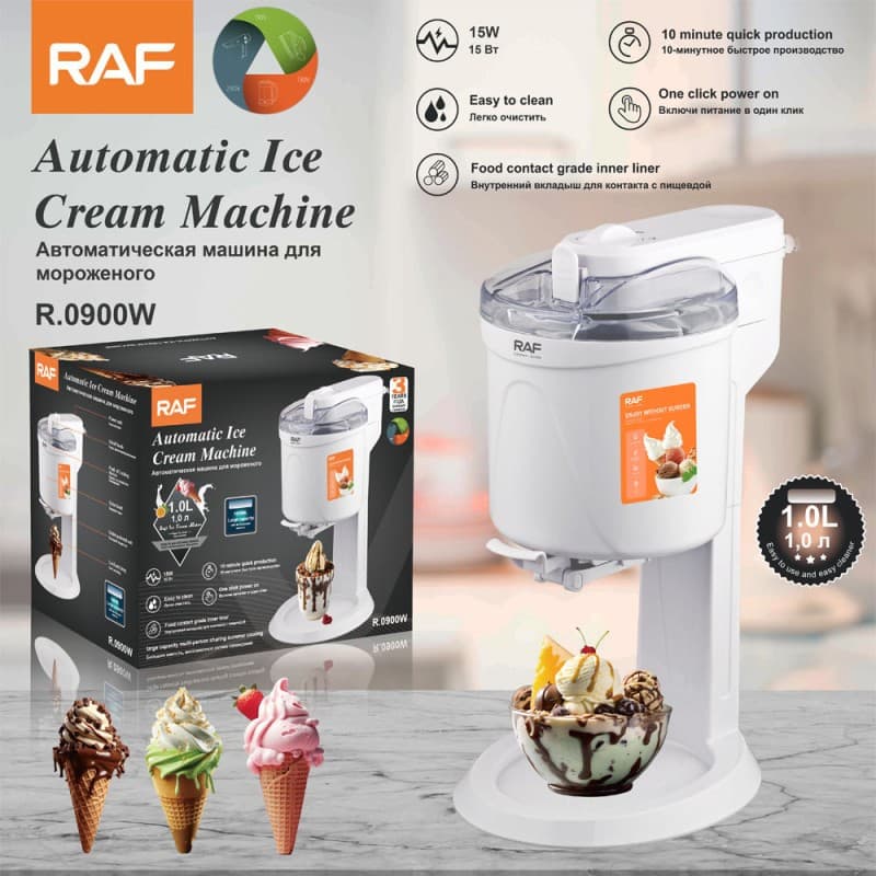 Maquina de Sorvete Raf R.0900W 15W 1 Litro 220V - Branco