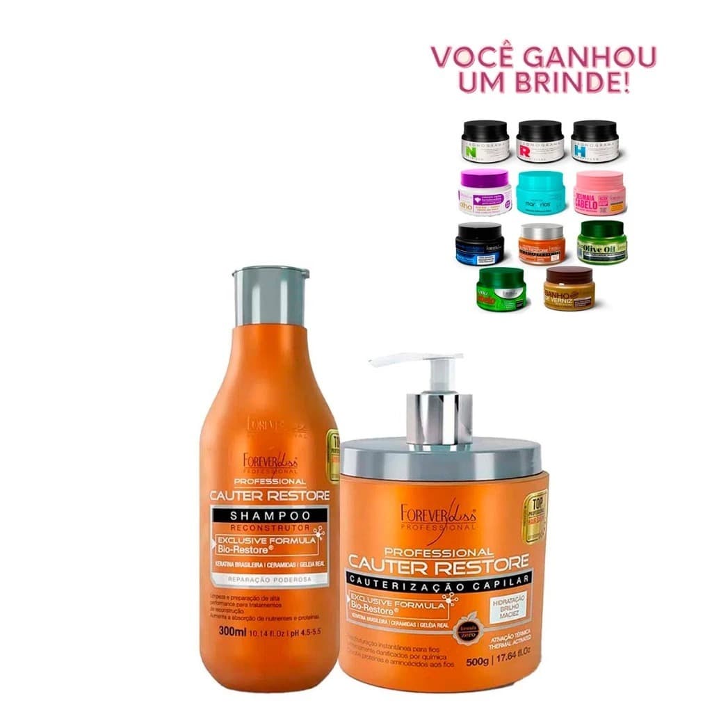 Kit Cauterização Forever Liss Shampoo e Máscara