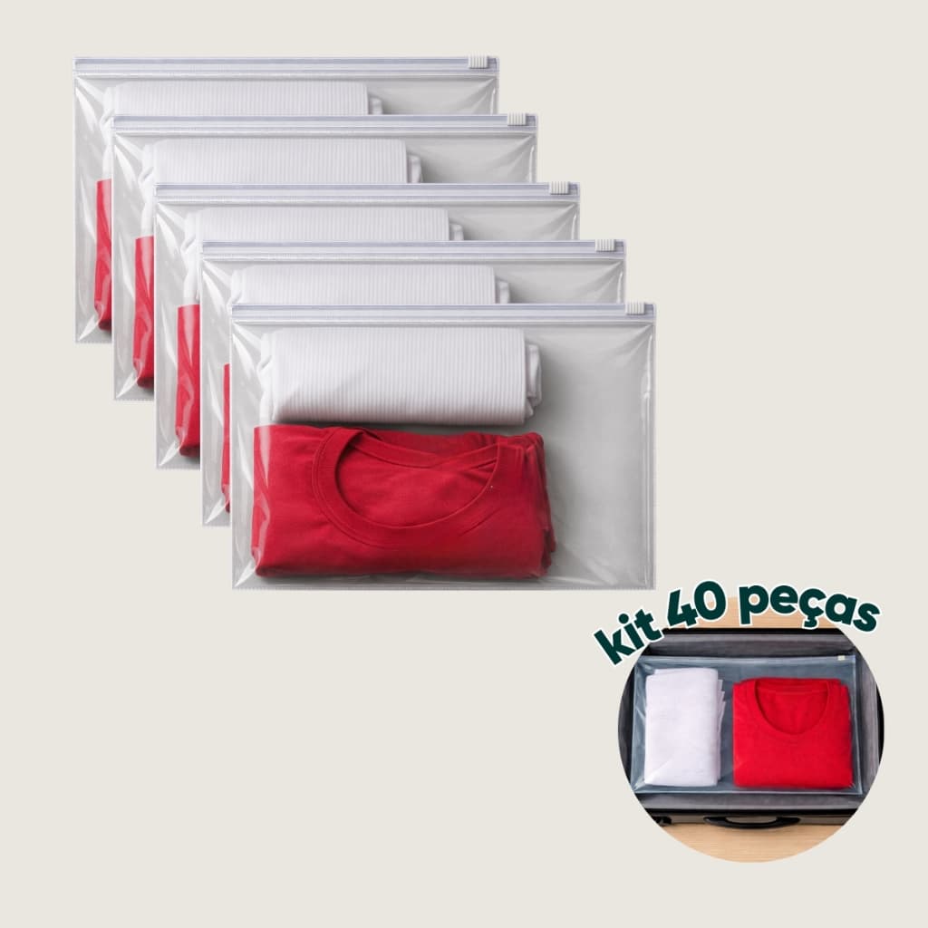 Kit 40 Pasta Zip Zap Organizadora Multiuso Estojo Gg 39x29