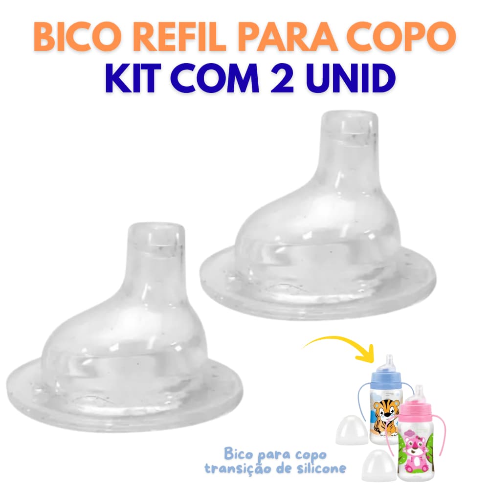 Kit Com 2 Bicos Refil Para Copo Treinamento De Silicone Petita