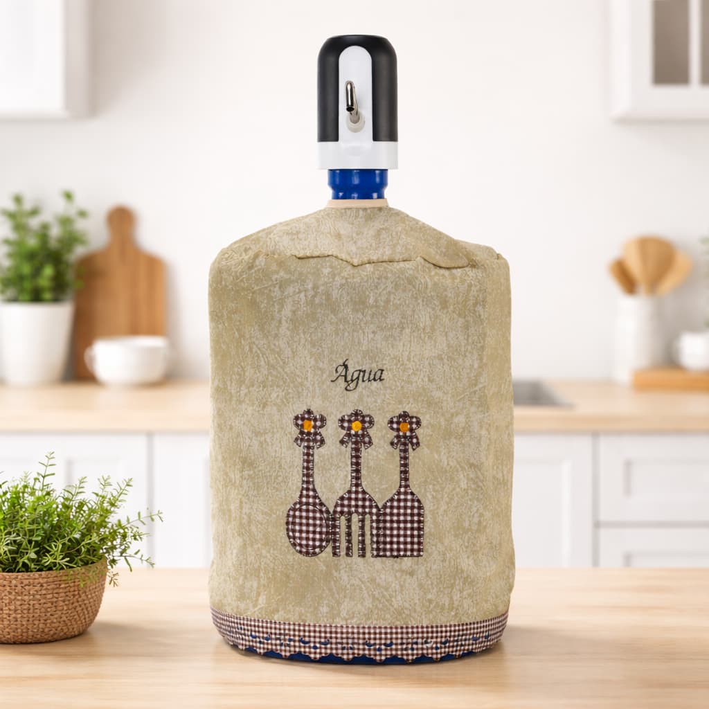 Capa para Galão de Água 20 Litros Invertido Bordada Decorativa