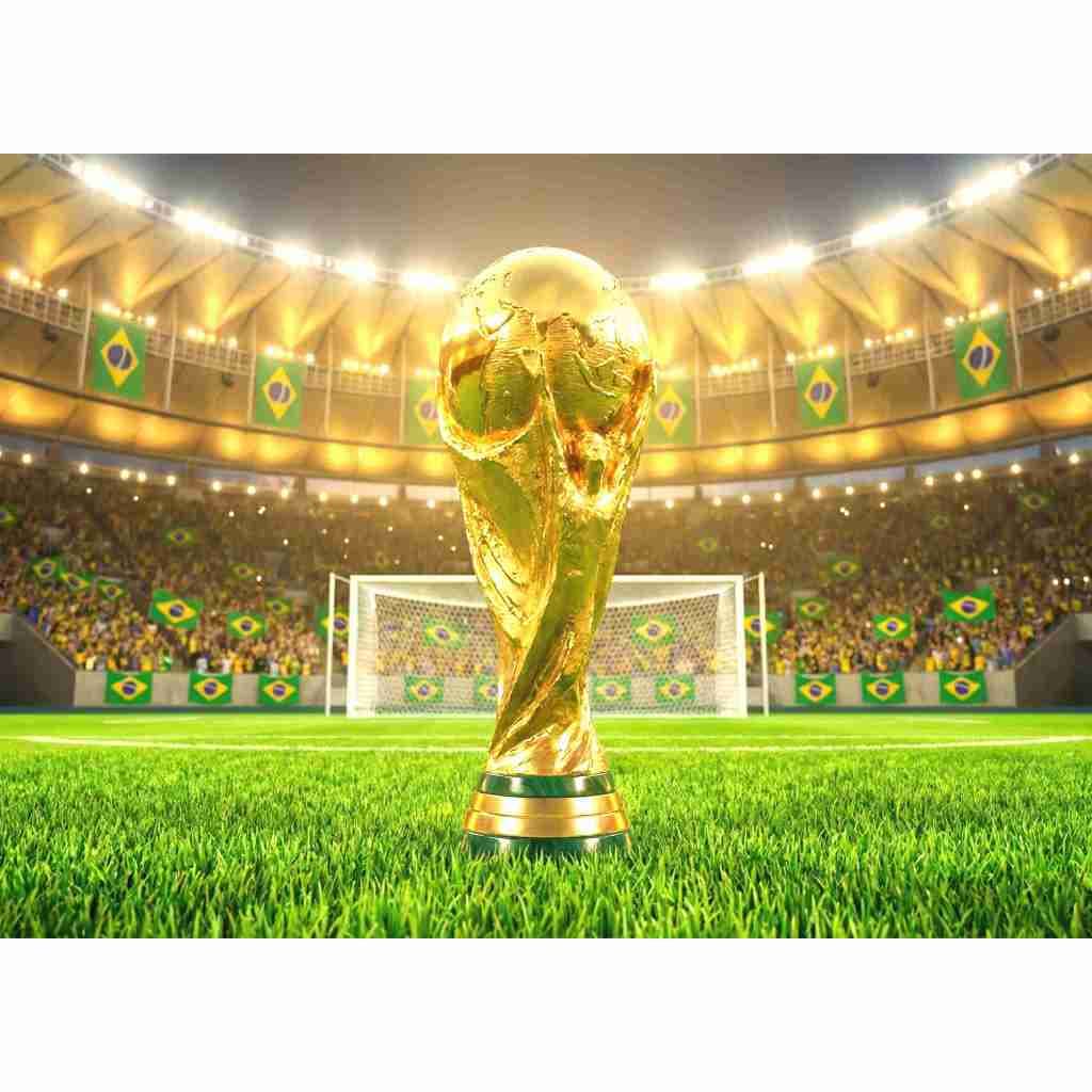 Fundo Fotográfico Copa do Mundo 2026 Painel Sublimado Copa do Mundo Brasil 2,20x1,58 Malha Premium