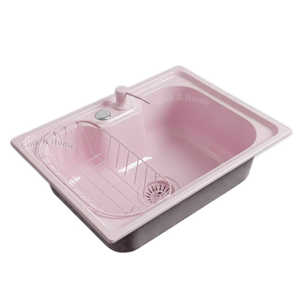 Cuba de Cozinha Rosa 50 ou 60 CM Aco Inox Sobrepor Embutir Cuba Gourmet P/ Bancada Rosa 60x42 CM