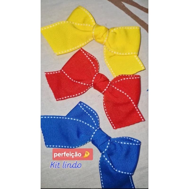 kit prático 3 laços escolares, ideal pra usar um cada dia🤌🥰🎀📚✏️
