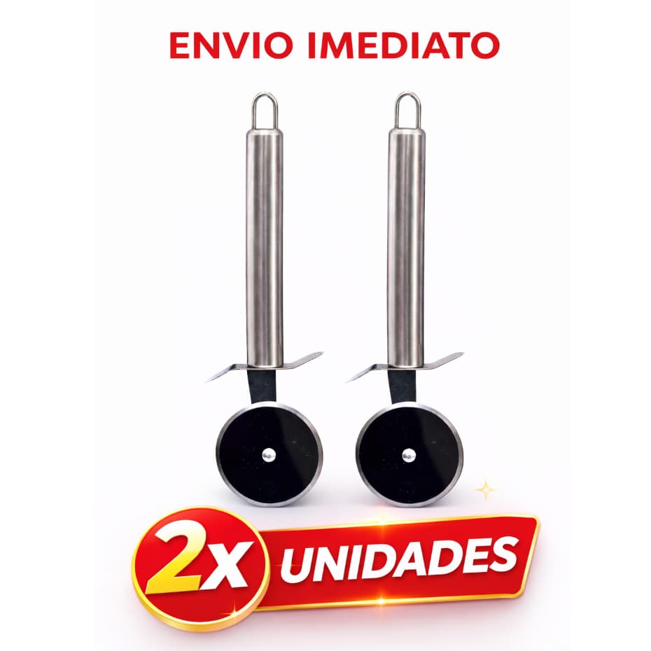 KIT 2 Cortador de Pizza Inox 20,5cm - Alta Durabilidade para sua cozinha e Corte Preciso
