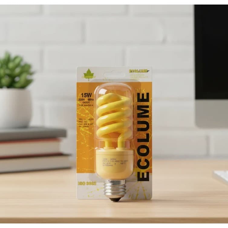 Lâmpada ESPIRAL 15W 220V AMARELA