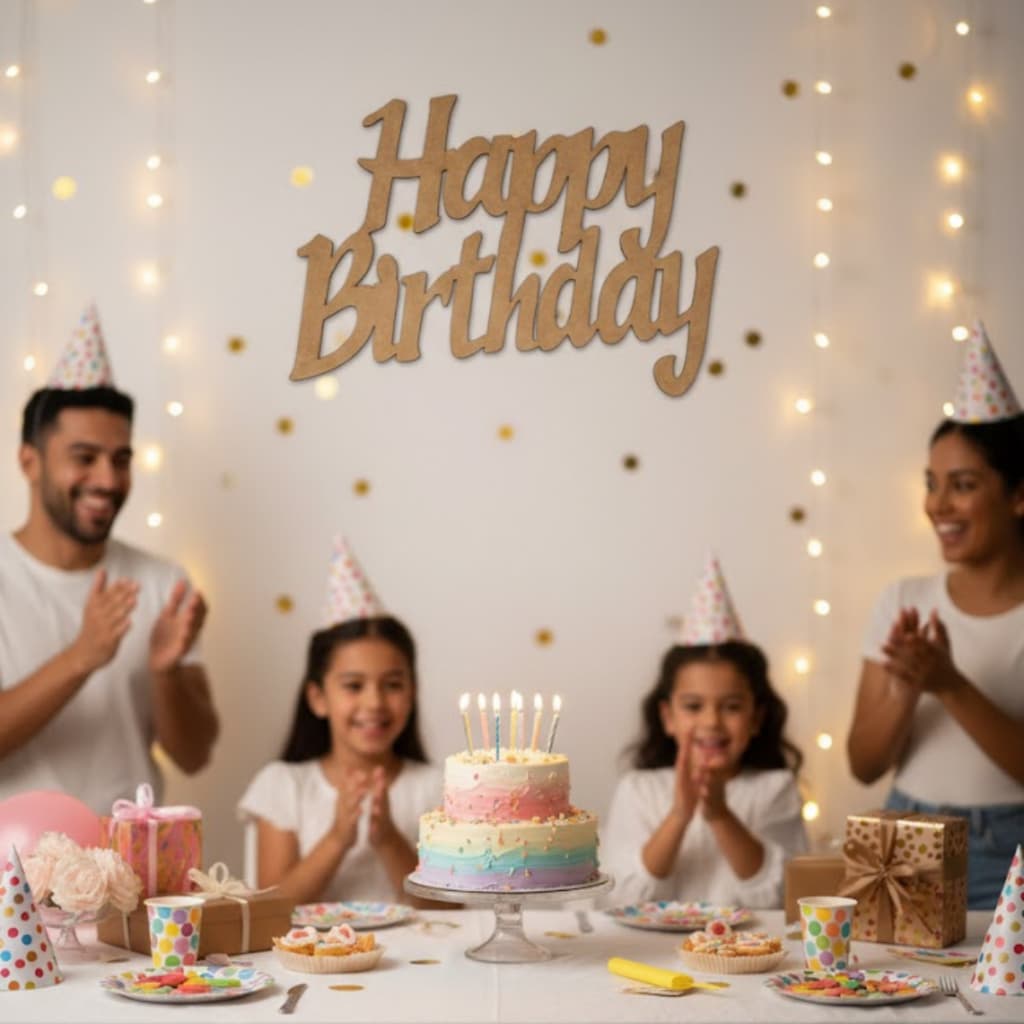Letreiro Decorativo em MDF Cru para Painel, Mesa e Decoração de Festas, Chá e Aniversário