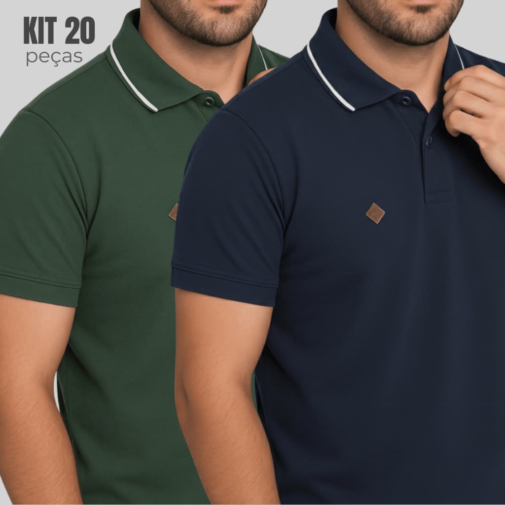 KIT 20 Camisetas Masculinas Cores Variadas 100% Algodão Básica Cores Vivas Camisas Para Homem