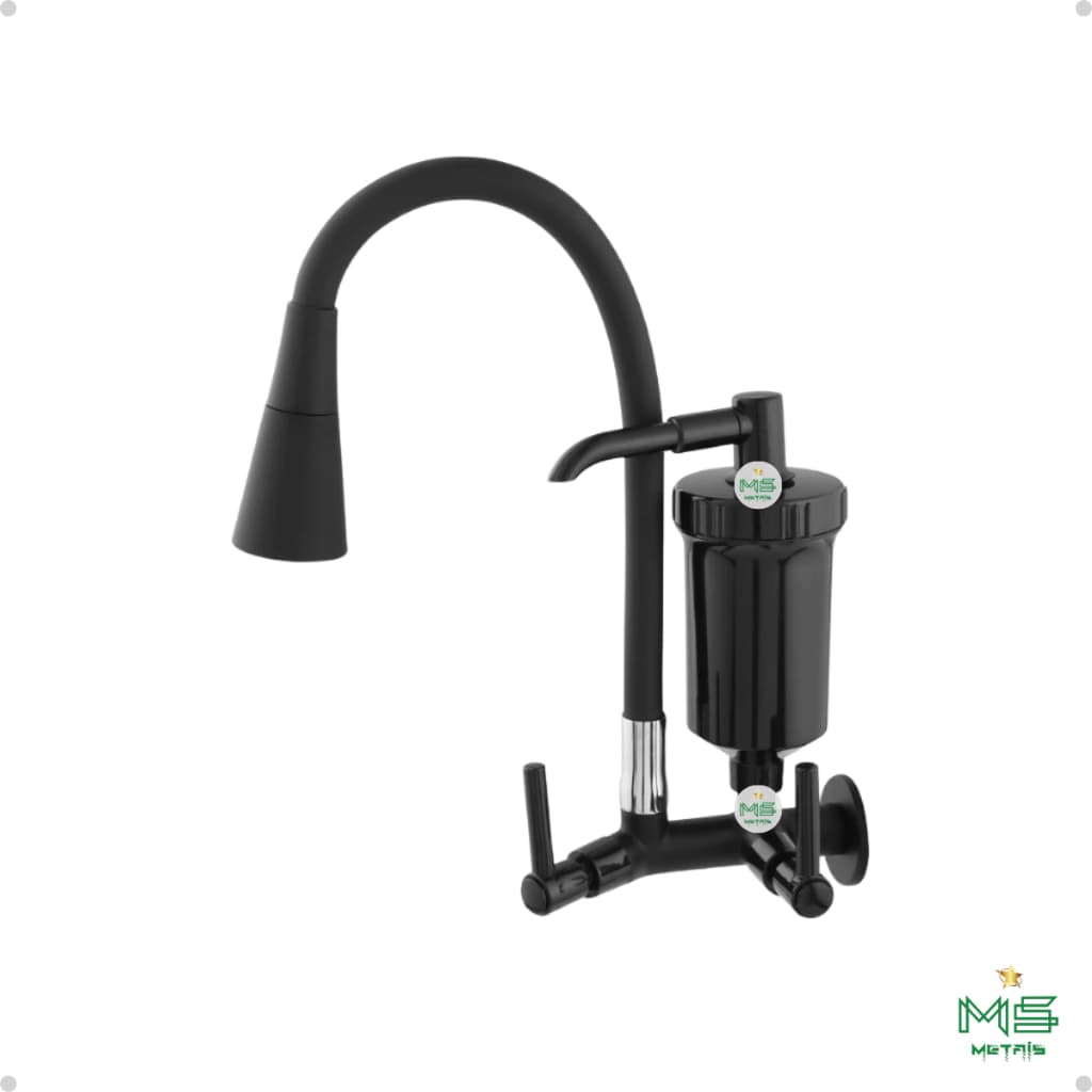 Torneira Flexível Cone Black Com Filtro Para Cozinha Luxo ABS