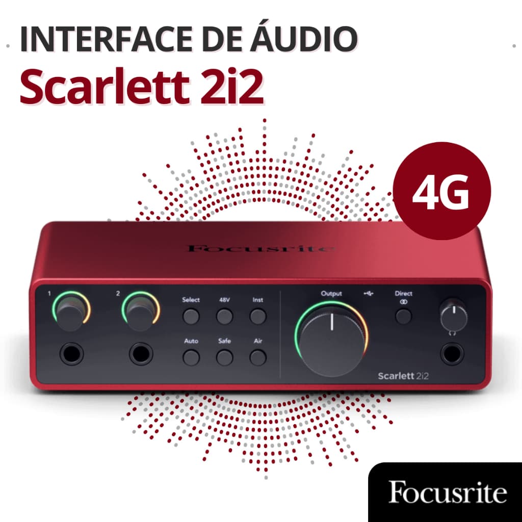 Interface de Audio Scarlett 2i2 4 Geração Interface de Audio Profissional Interface de Audio Usb