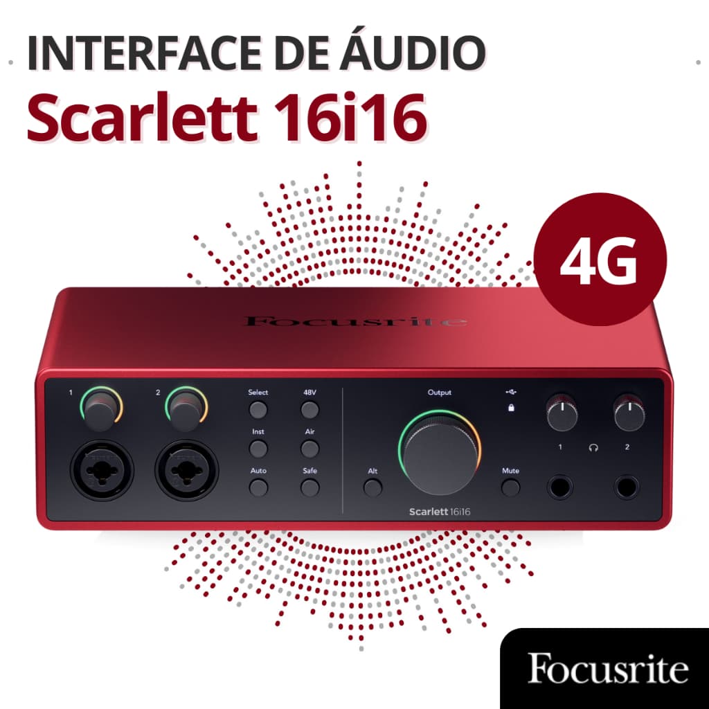 Interface de Audio Scarlett 16i16 4 Geração Interface de Audio Profissional Interface de Audio Usb