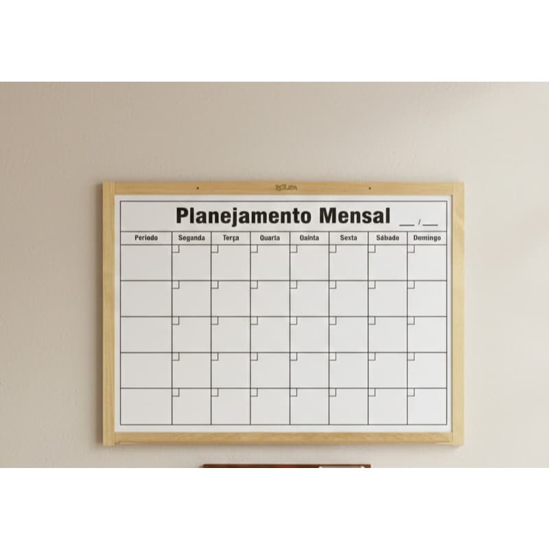 Lousa Quadro Organizador Planejamento Mensal 60x40cm + Caneta