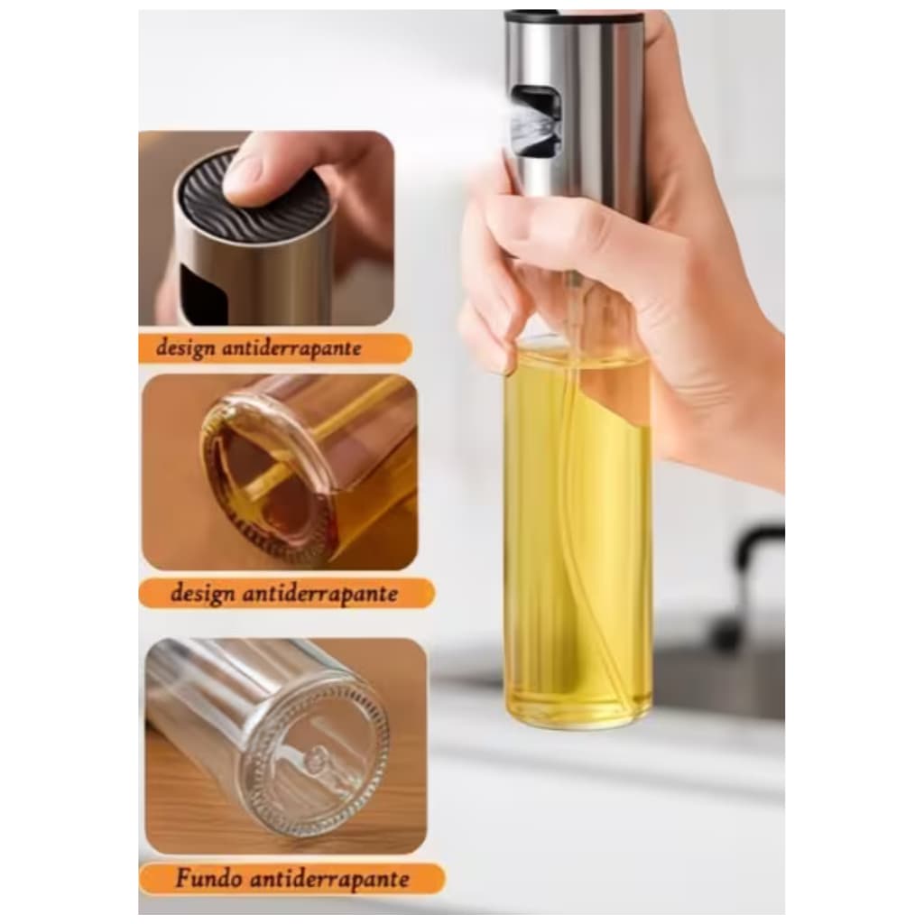 Spray de Óleo de Cozinha 100ml - Controle Preciso de Óleo e Design Moderno