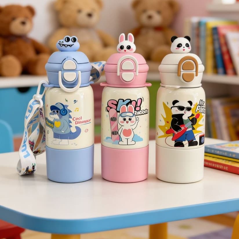 Super Garrafa Térmica Infantil 500ml Versátil Personagens