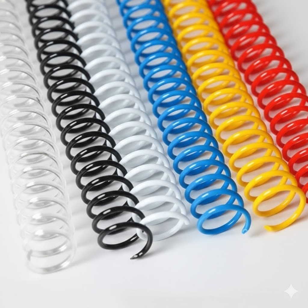 Espiral PVC 33mm para Encadernação | Espiral Plástico para Cadernos e Agendas | Pacote com 27 Unidades