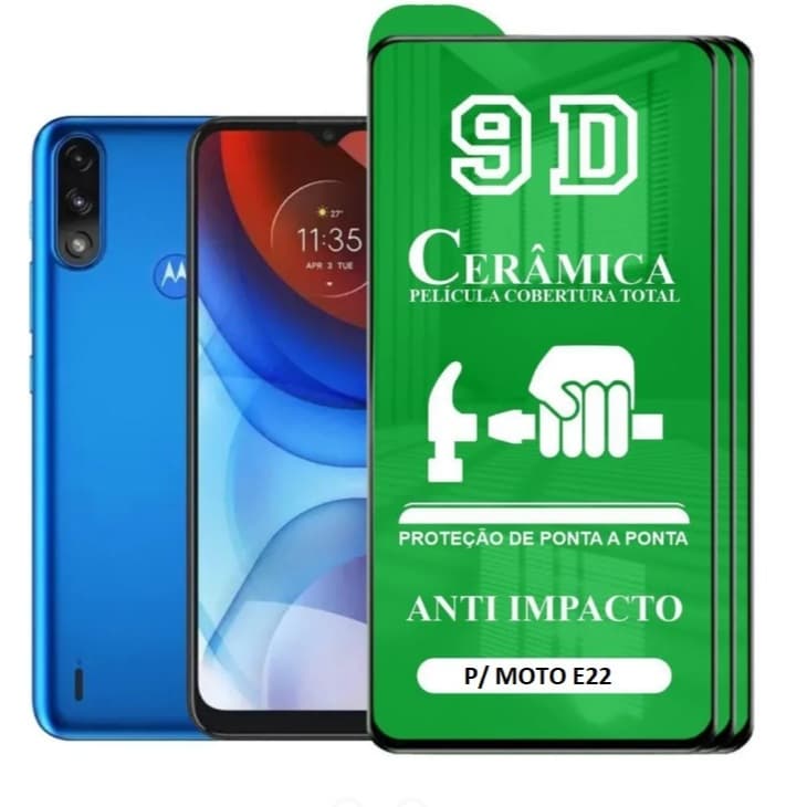 Pelicula Motorola Moto E22 / E32 3D Gel Ceramica Anti Impacto Cobertura Tela Toda