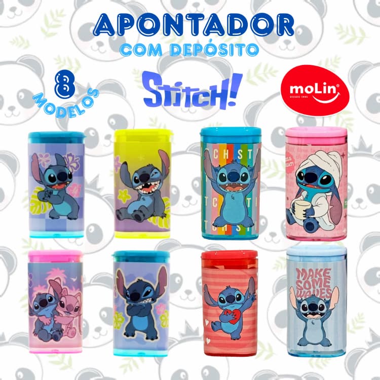 Apontador com Depósito Stitch ou Angel 1 Furo Unidade 8 modelos | Molin