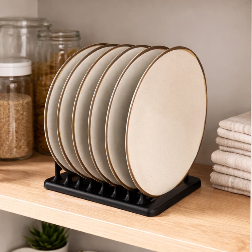 Suporte Organizador de Pratos para Armários de Cozinha Porta até 4, 6 e 8 Pratos Compacto Resistente