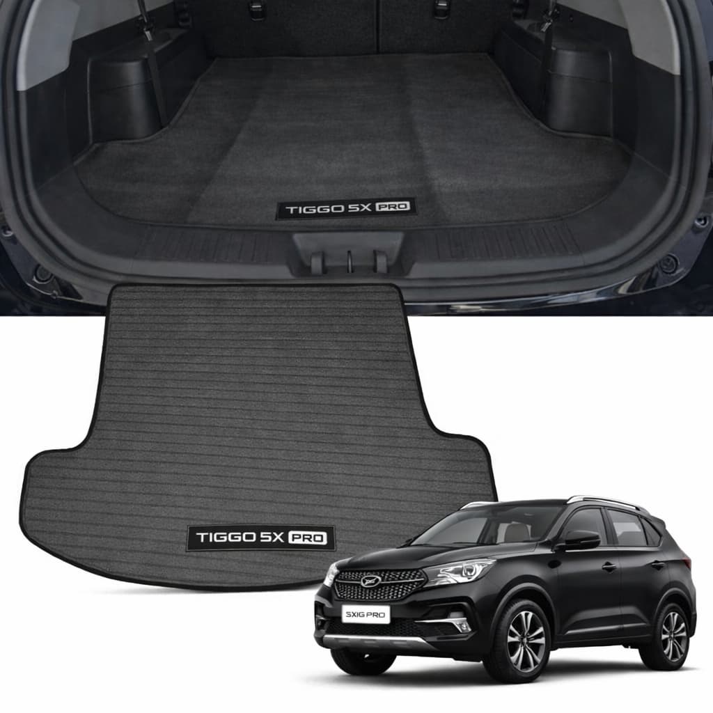 Tapete Flexível Porta Malas Tiggo 5X Pro 2022 2023 PVC Preto