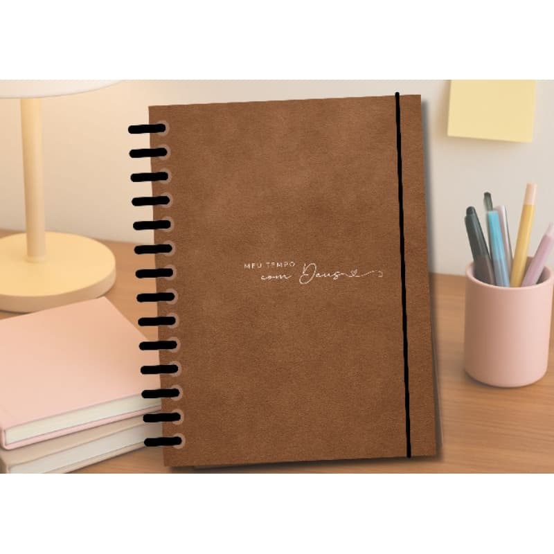 Planner agenda Devocional Evangélico ou Católico Marrom