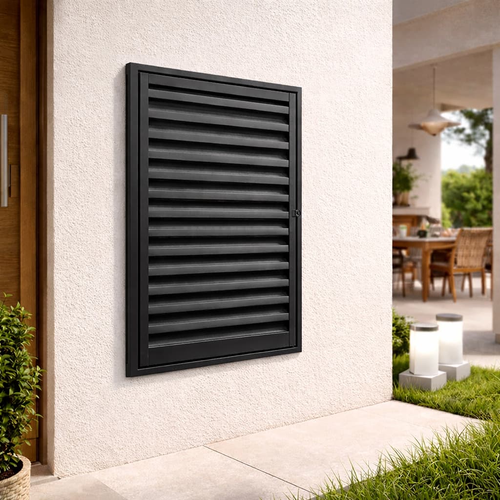 Alçapão Ventilado Portinhola Porta Abrigo Acesso Telhado Laje em Aço Preto e Branco Envio Imediato