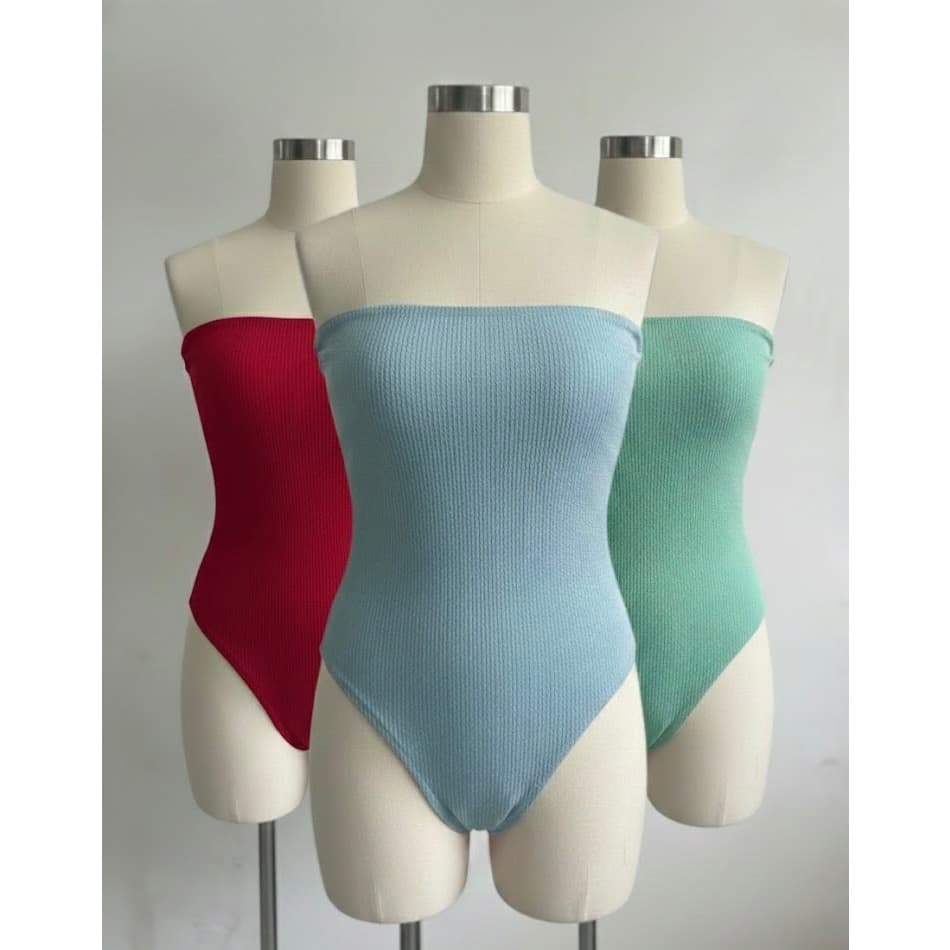 Kit body feminino 3 peças tomara que caia sem alça e com bojo