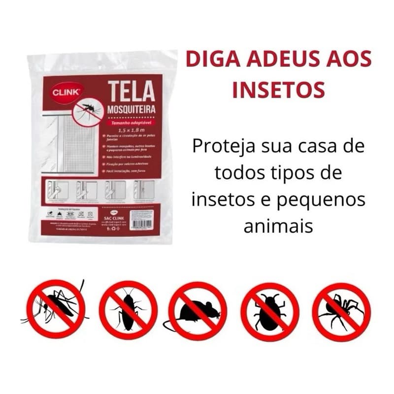 Tela Mosquiteiro Para Janela 1,5x1,8m Com Velcr Anti-inseto Mosquito Janela Autocolante Pernilongo