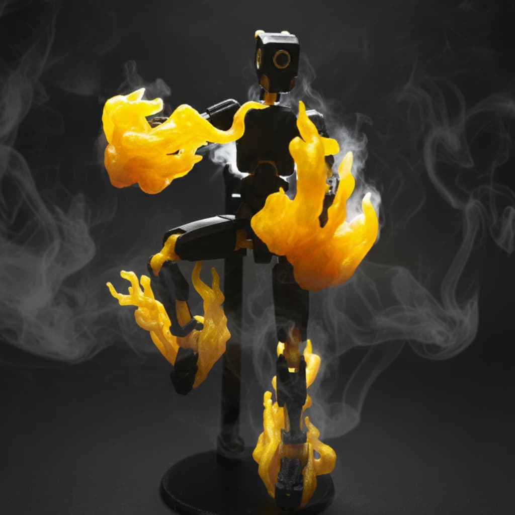 Boneco/Brinquedo Articulado Dummy Modelo Ace Punho de Fogo + Suporte (Articulação de Borracha)