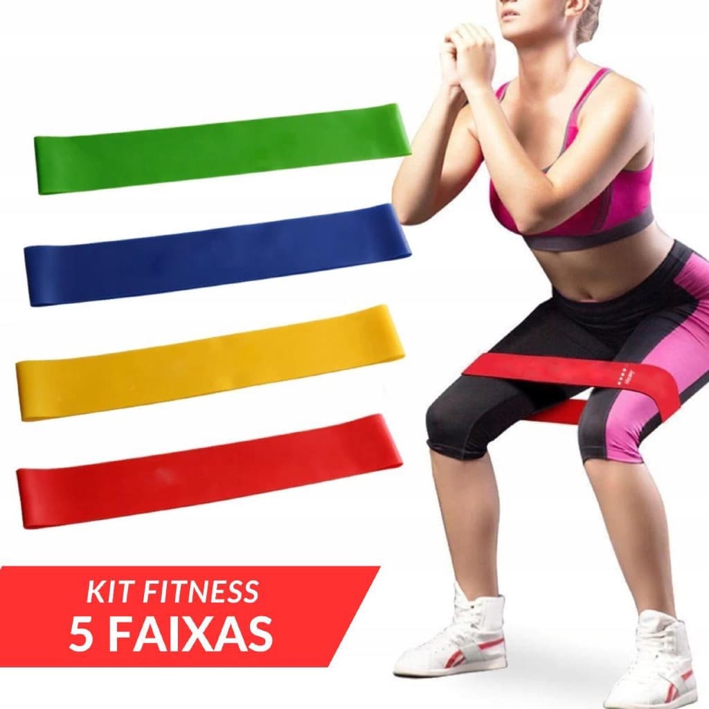 Kit 5 Mini Band Academia Fit Treino Funcional Exercício