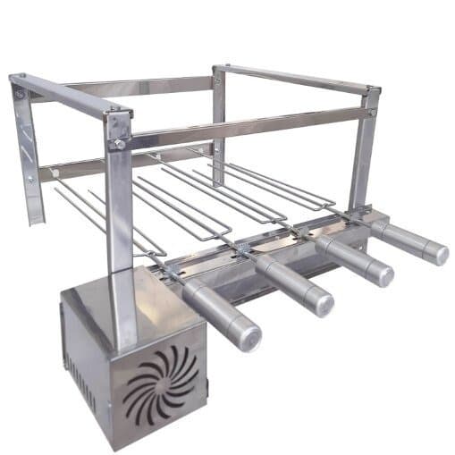 Churrasqueira Giratória Gira Grill para churrasqueira de alvenaria KIT  4 ou 5 Espetos em Inox