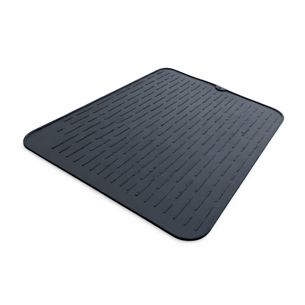 Tapete Escorredor de Silicone 40cm para Louça Antiderrapante Preto