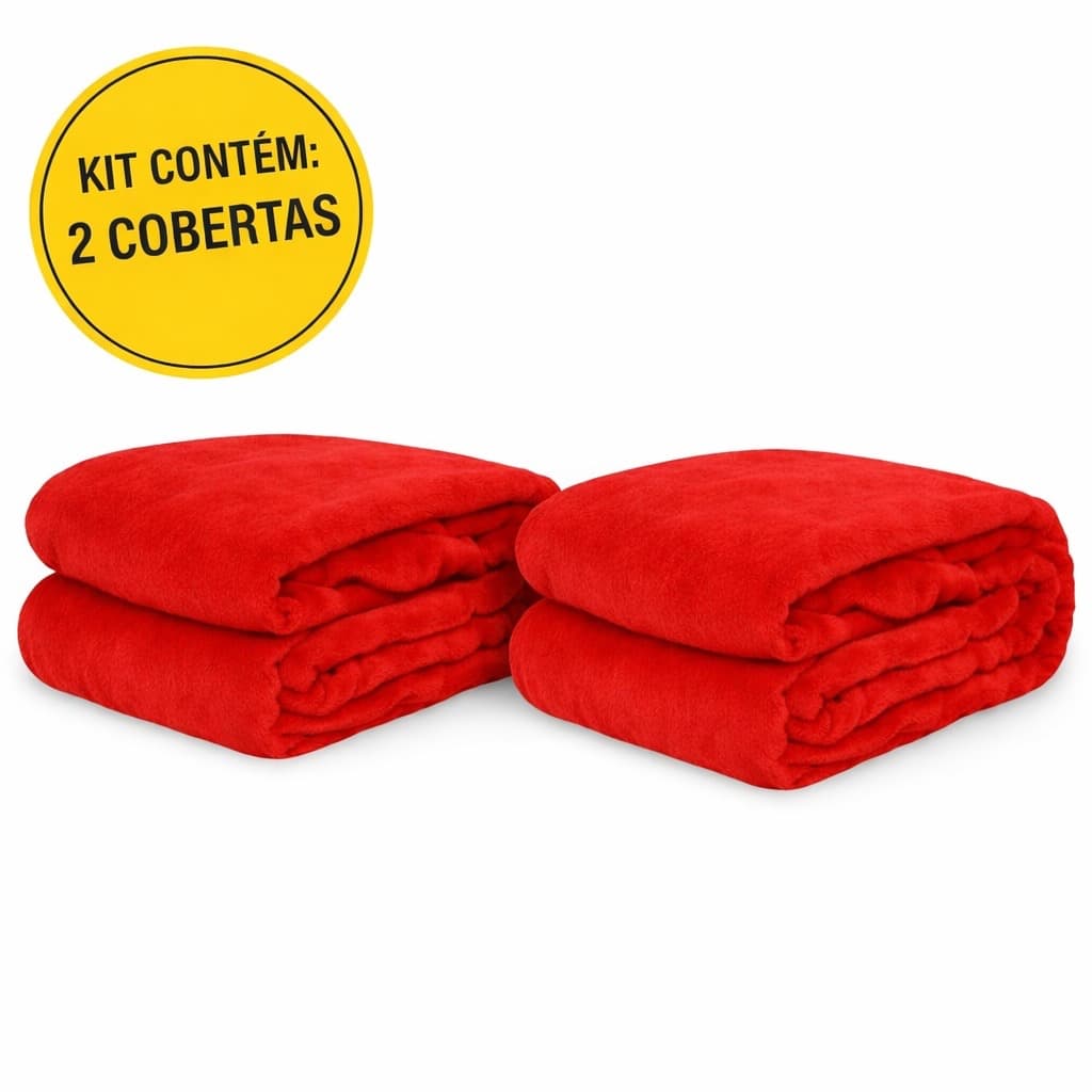 Kit 2 Manta Coberta Casal Cobertor Microfibra Antialergica Dupla Face Soft Macia Barata 1,80x2,00