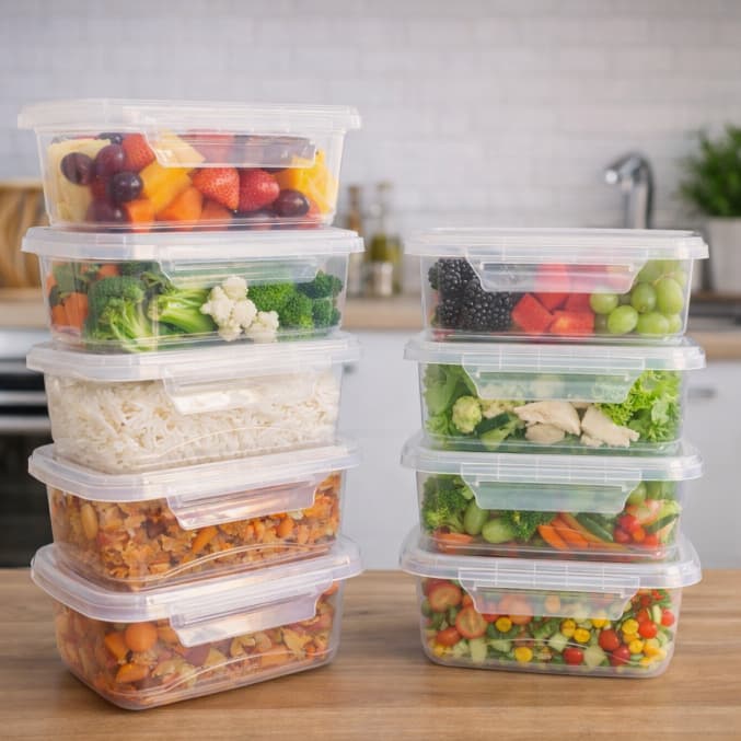 Kit 20 Marmita Potes 800ml Fitness Livre De BPA Freezer Microondas Organizador De Alimentos Retangular