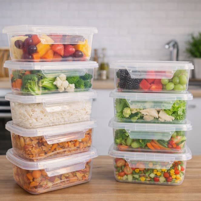 Kit 12 Marmitas Pote Fitness  800ML Freezer E Microondas Livre de BPA Seguro Organizador